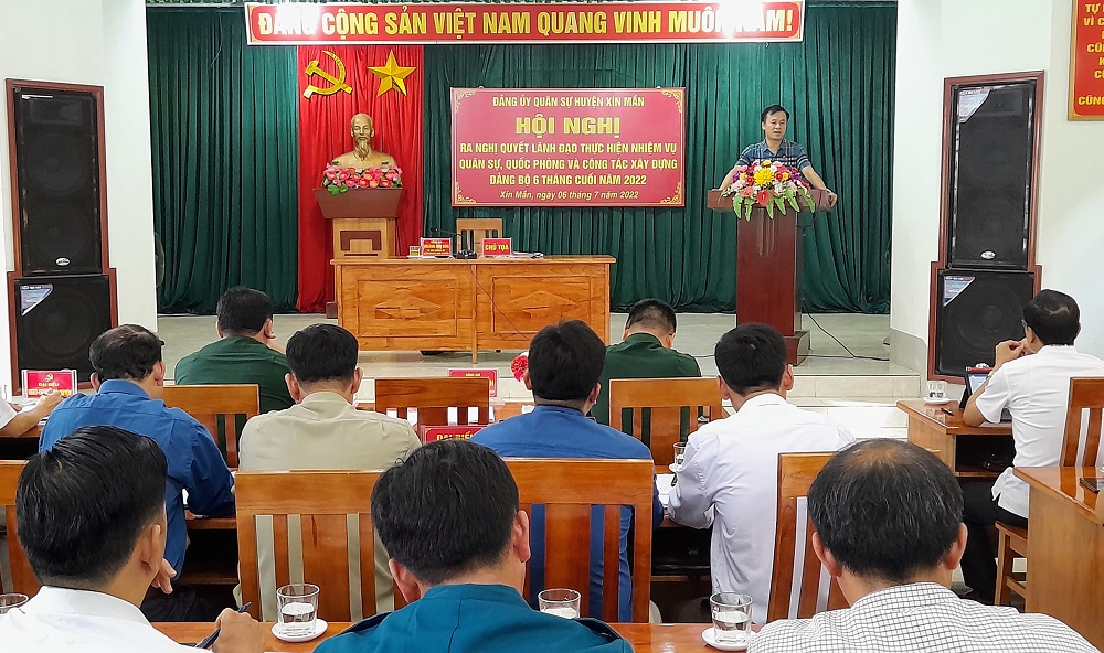 Đảng ủy quân sự huyện Xín Mần ra Nghị quyết lãnh đạo thực hiện nhiệm vụ Quân sự, Quốc phòng 6 tháng cuối năm 2022